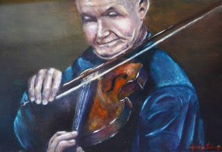 Oom Mynie se viool / Uncle Mynie's violin (SOLD)
